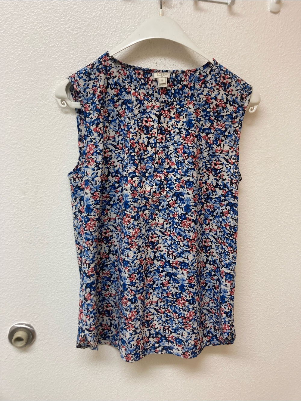 J. CREW Sleeveless Elegant Preppy Professional Print Top (8)